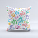 Vector Color-FIsh Ink-Fuzed Decorative Throw Pillow