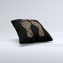 Vector Floral Feet Icon Collage Ink-Fuzed Decorative Throw Pillow