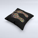 Vector Floral Feet Icon Collage Ink-Fuzed Decorative Throw Pillow