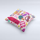 Vector London England Sketchbook Ink-Fuzed Decorative Throw Pillow