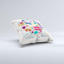 Vector London Sketchbook Collage Ink-Fuzed Decorative Throw Pillow