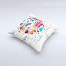 Vector London Sketchbook Collage Ink-Fuzed Decorative Throw Pillow