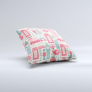 Vector London Time Red Ink-Fuzed Decorative Throw Pillow