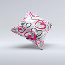 Vector Love Hearts Collage Ink-Fuzed Decorative Throw Pillow