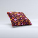 Vector Orange & Pink Coffee Time  Ink-Fuzed Decorative Throw Pillow