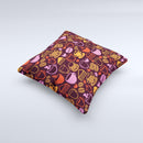 Vector Orange & Pink Coffee Time  Ink-Fuzed Decorative Throw Pillow