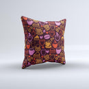 Vector Orange & Pink Coffee Time  Ink-Fuzed Decorative Throw Pillow
