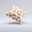 Vector Red Hearts with Coffee Mugs Ink-Fuzed Decorative Throw Pillow