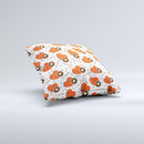 Vector Red Hearts with Coffee Mugs Ink-Fuzed Decorative Throw Pillow