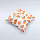 Vector Red Hearts with Coffee Mugs Ink-Fuzed Decorative Throw Pillow