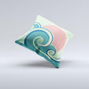 Vector Retro Green Waves  Ink-Fuzed Decorative Throw Pillow