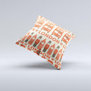 Vector Tan and Red London Ink-Fuzed Decorative Throw Pillow