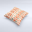 Vector Tan and Red London Ink-Fuzed Decorative Throw Pillow