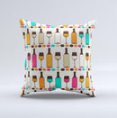 Vectored Color Wine Glasses & Bottles Ink-Fuzed Decorative Throw Pillow