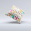 Vectored Color Wine Glasses & Bottles Ink-Fuzed Decorative Throw Pillow
