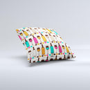 Vectored Color Wine Glasses & Bottles Ink-Fuzed Decorative Throw Pillow