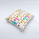 Vectored Color Wine Glasses & Bottles Ink-Fuzed Decorative Throw Pillow