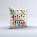 Vectored Color Wine Glasses & Bottles Ink-Fuzed Decorative Throw Pillow