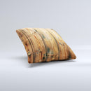 Vertical Raw Aged Wood Planks Ink-Fuzed Decorative Throw Pillow