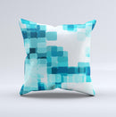 Vibrant Blue HD Blocks  Ink-Fuzed Decorative Throw Pillow