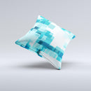 Vibrant Blue HD Blocks  Ink-Fuzed Decorative Throw Pillow