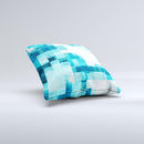 Vibrant Blue HD Blocks  Ink-Fuzed Decorative Throw Pillow