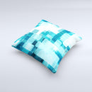 Vibrant Blue HD Blocks  Ink-Fuzed Decorative Throw Pillow