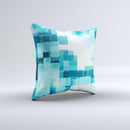 Vibrant Blue HD Blocks  Ink-Fuzed Decorative Throw Pillow
