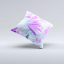 Vibrant Blue & Purple Flower Field  Ink-Fuzed Decorative Throw Pillow