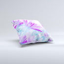 Vibrant Blue & Purple Flower Field  Ink-Fuzed Decorative Throw Pillow