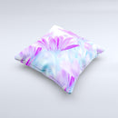 Vibrant Blue & Purple Flower Field  Ink-Fuzed Decorative Throw Pillow