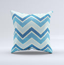 Vibrant Blue Vintage Chevron V3  Ink-Fuzed Decorative Throw Pillow