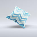 Vibrant Blue Vintage Chevron V3  Ink-Fuzed Decorative Throw Pillow