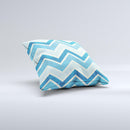 Vibrant Blue Vintage Chevron V3  Ink-Fuzed Decorative Throw Pillow