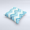 Vibrant Blue Vintage Chevron V3  Ink-Fuzed Decorative Throw Pillow