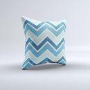 Vibrant Blue Vintage Chevron V3  Ink-Fuzed Decorative Throw Pillow