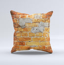 Vibrant Brick Wall  Ink-Fuzed Decorative Throw Pillow