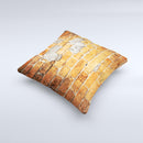 Vibrant Brick Wall  Ink-Fuzed Decorative Throw Pillow