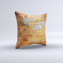 Vibrant Brick Wall  Ink-Fuzed Decorative Throw Pillow