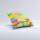 Vibrant Bright Colored Connect Pattern  Ink-Fuzed Decorative Throw Pillow