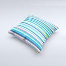 Vibrant Colored Stripes Pattern V3  Ink-Fuzed Decorative Throw Pillow