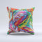 The Vibrant Colorful Feathers ink-Fuzed Decorative Throw Pillow
