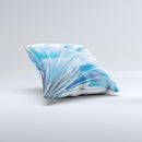 Vibrant Curving Blue HD Lines V2  Ink-Fuzed Decorative Throw Pillow