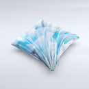 Vibrant Curving Blue HD Lines V2  Ink-Fuzed Decorative Throw Pillow