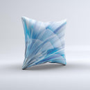 Vibrant Curving Blue HD Lines V2  Ink-Fuzed Decorative Throw Pillow