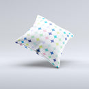 Vibrant Fun Colored Pattern Hoops Inverted Polka Dot  Ink-Fuzed Decorative Throw Pillow