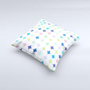 Vibrant Fun Colored Pattern Hoops Inverted Polka Dot  Ink-Fuzed Decorative Throw Pillow
