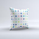 Vibrant Fun Colored Pattern Hoops Inverted Polka Dot  Ink-Fuzed Decorative Throw Pillow