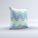 Vibrant Fun Colored Pattern Swirls  Ink-Fuzed Decorative Throw Pillow