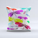 Vibrant Neon Vector Butterflies  Ink-Fuzed Decorative Throw Pillow